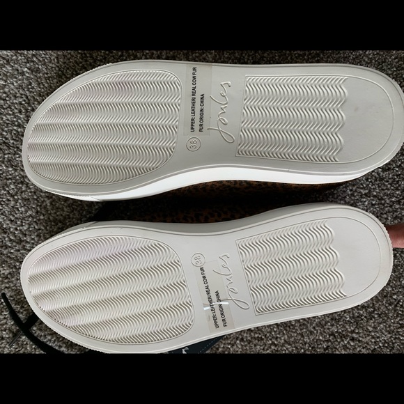 NWT Joules Solena Luxe Fur Ocelot Sneakers - Picture 4 of 5